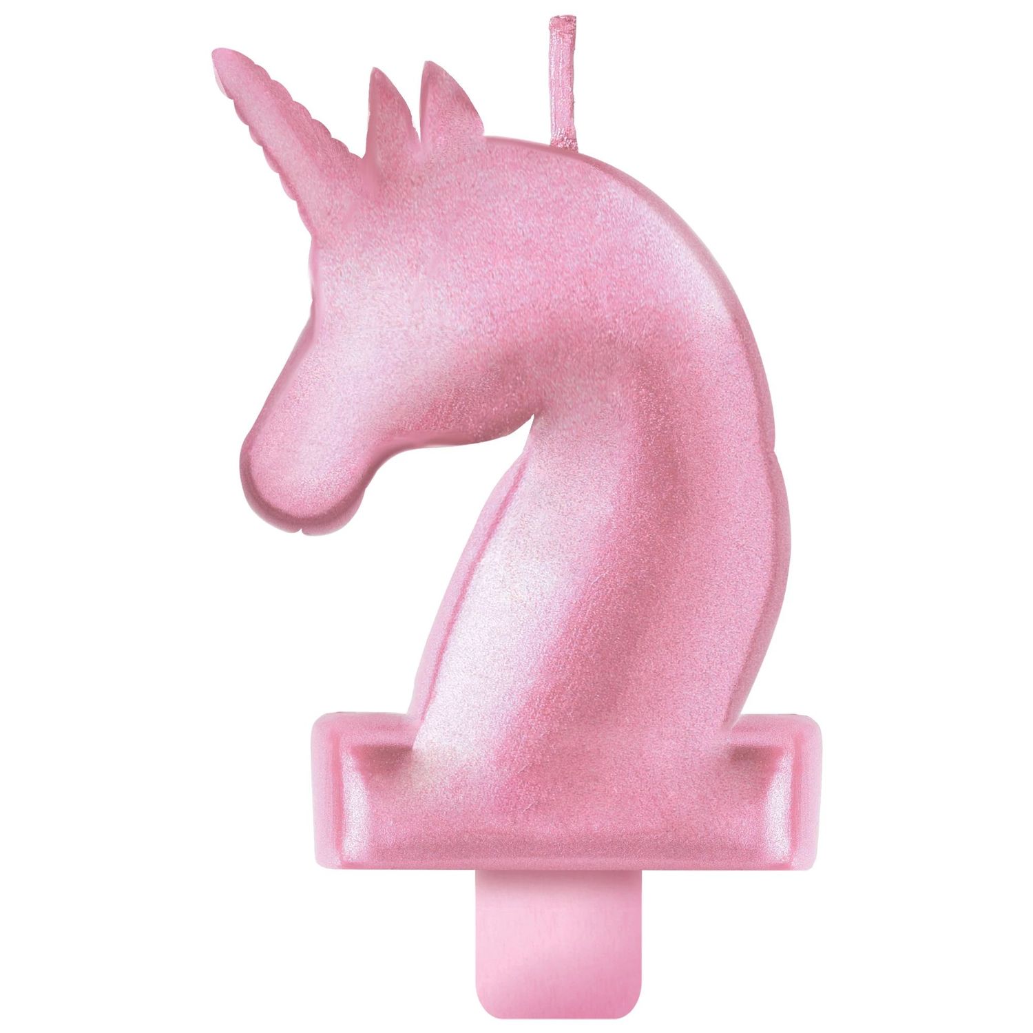 Metallic Pink Enchanted Unicorn Birthday Candle
