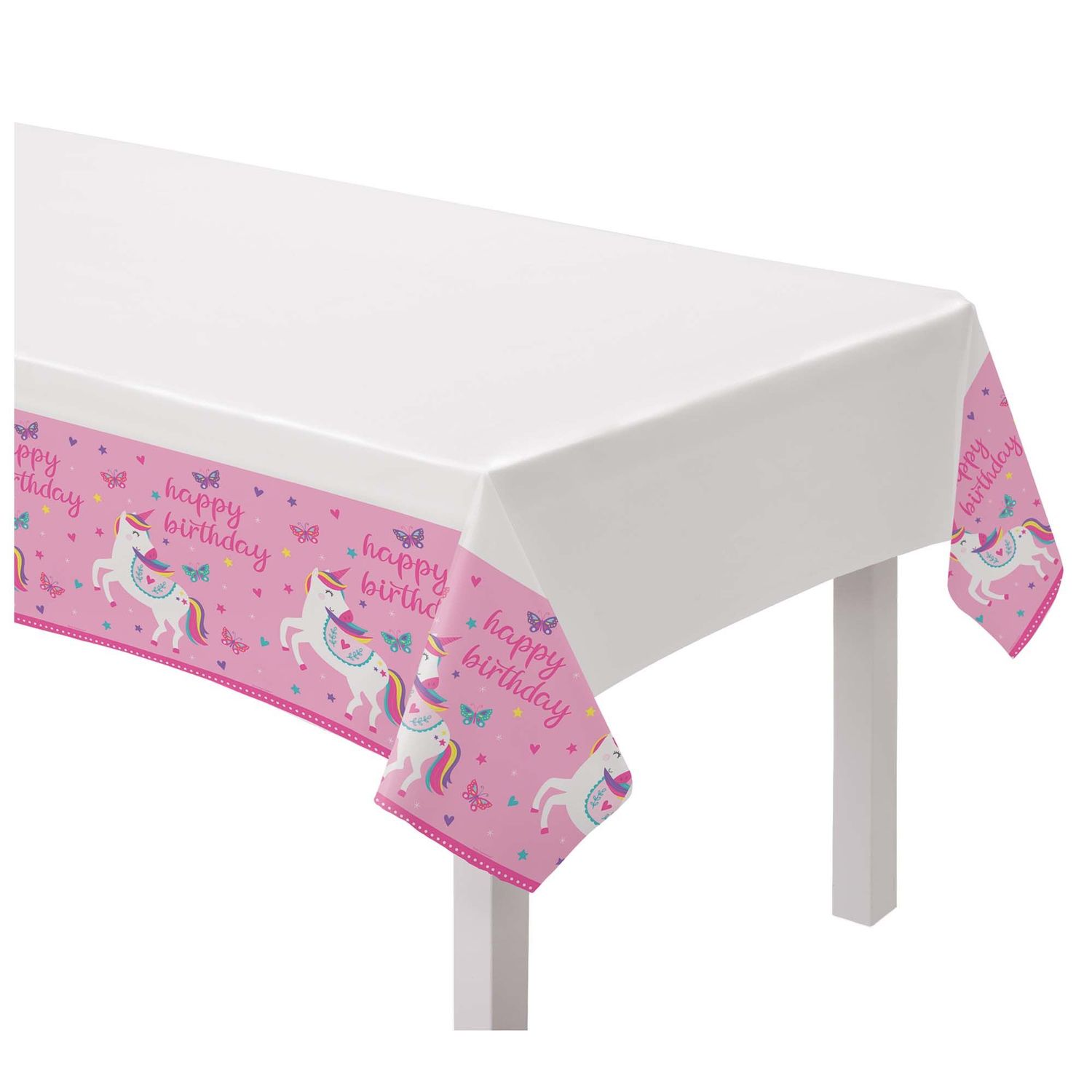 Unicorn Birthday Plastic Table Cover 54" X  84"