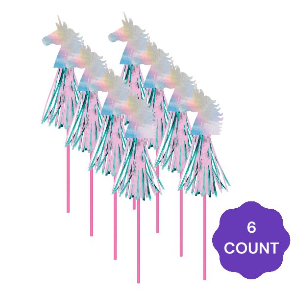 Iridescent Enchanted Unicorn Wands, 17in, 6ct