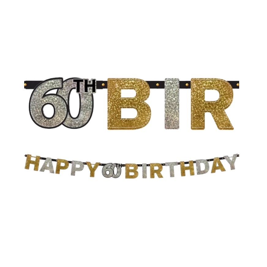 Prismatic 60th Birthday Banner - Sparkling Celebration