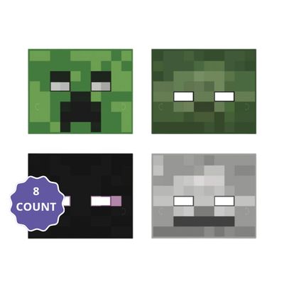 Minecraft Paper Masks 8ct