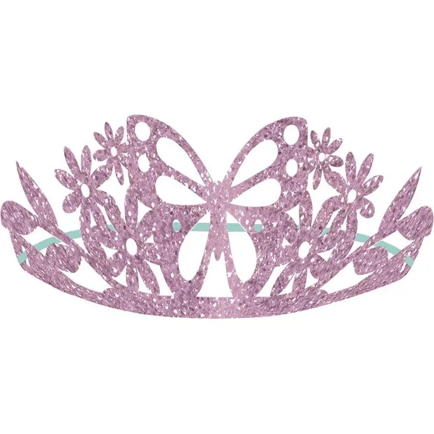 Glitter Flutter Tiaras 8ct