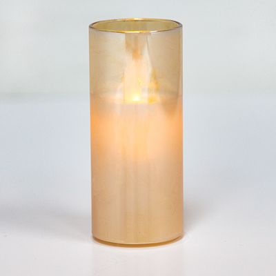 2"D AMBER LED GLASS CANDLES