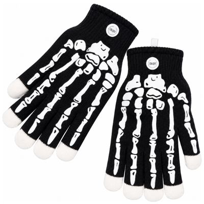 LED Light-Up Skeleton Gloves – Color-Changing Fingertips, 1 Pair