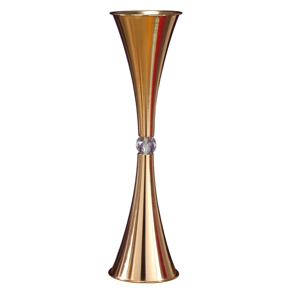 METAL SLIM WAIST VASE, 1 PC/BOX  25.5", Color: Gold