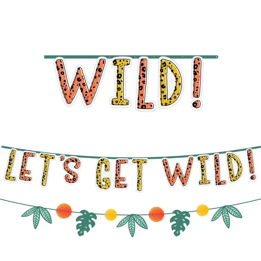 Get Wild Jungle Cardstock &amp; Tissue Paper Banners, 2ct