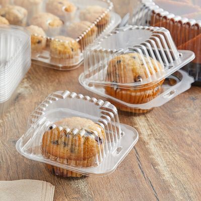 Compartment Clear PET Plastic Cupcake / Muffin Container 25ct per pack