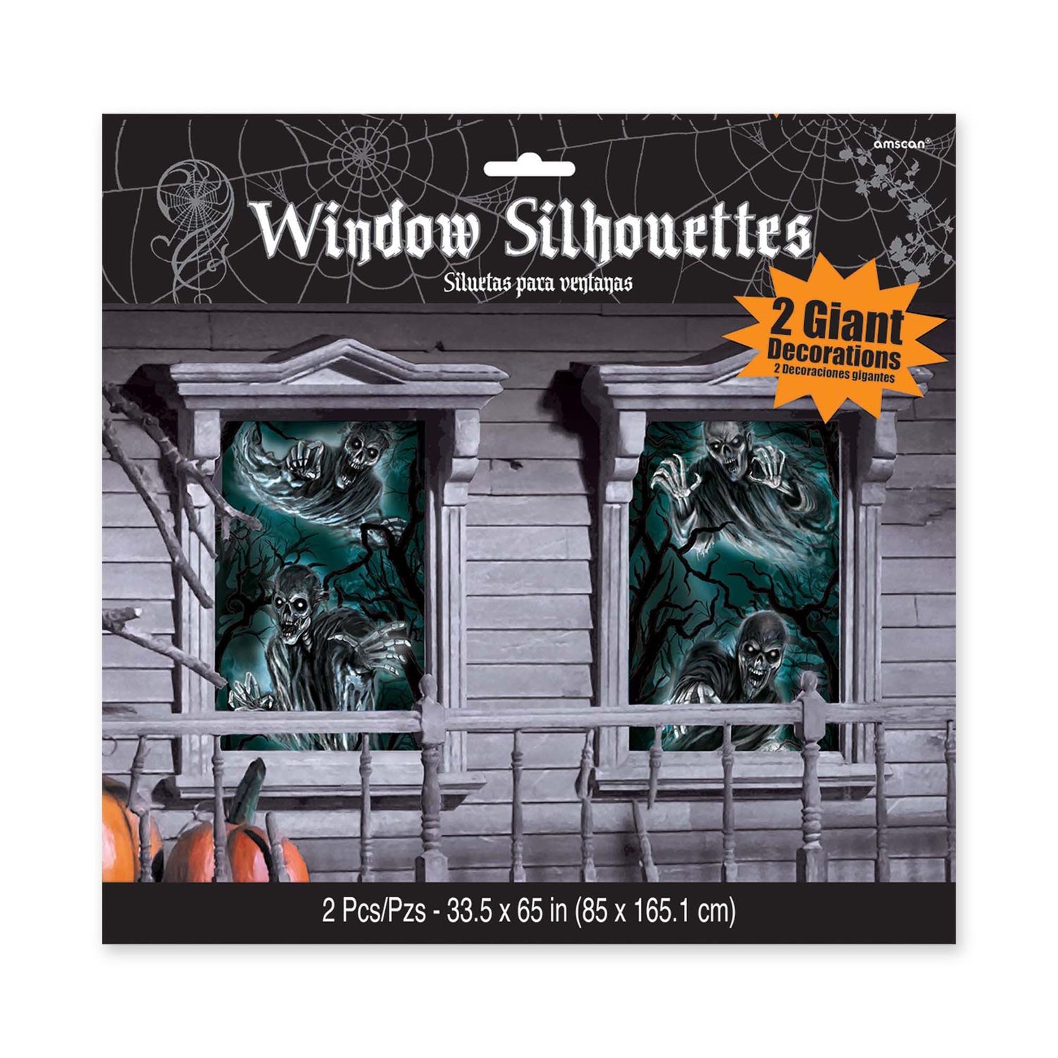 Cemetery Window Silhouettes 2pc
