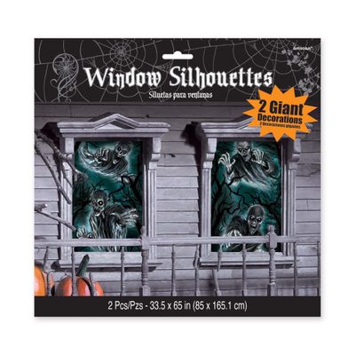 Cemetery Window Silhouettes 2pc