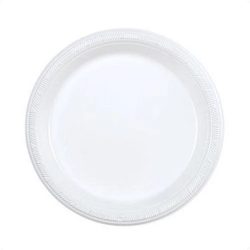 White premium heavy weight  plastic plates 100ct, Dimensions: 7"