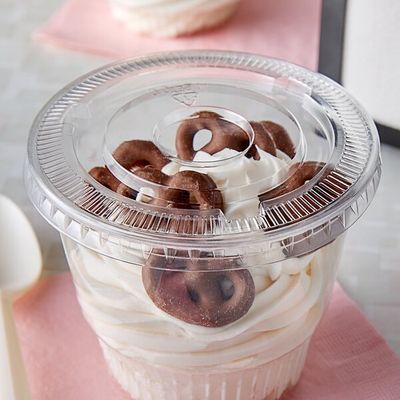 12 oz. Clear Plastic Flat Lid, No Slot - 50/Pack