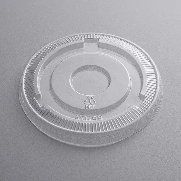 12 oz. Clear Plastic Flat Lid, No Slot - 50/Pack