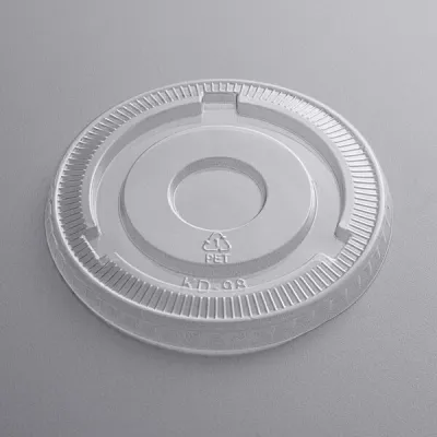 12 oz. Clear Plastic Flat Lid, No Slot - 50/Pack