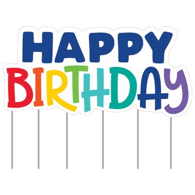 Happy Birthday Corrugated Plastic Yard Sign, 67in x 32.5in