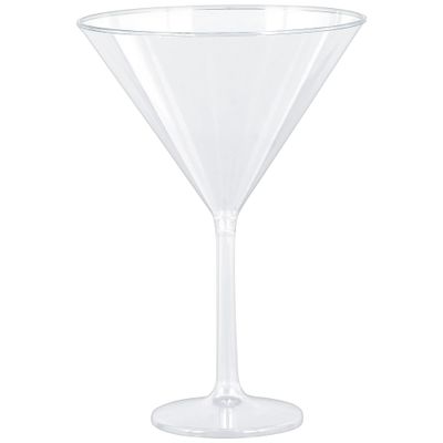 Jumbo Clear Plastic Martini Glasses, 25oz