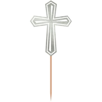Communion Cross Party Picks - Silver 36ct