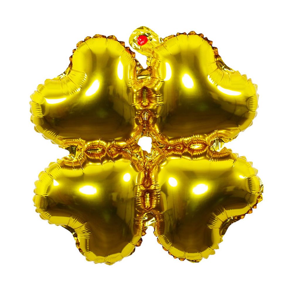18" CLOVER SHAPE FOIL BALLOONS, 25 PCS/PACK, Color: GOLD
