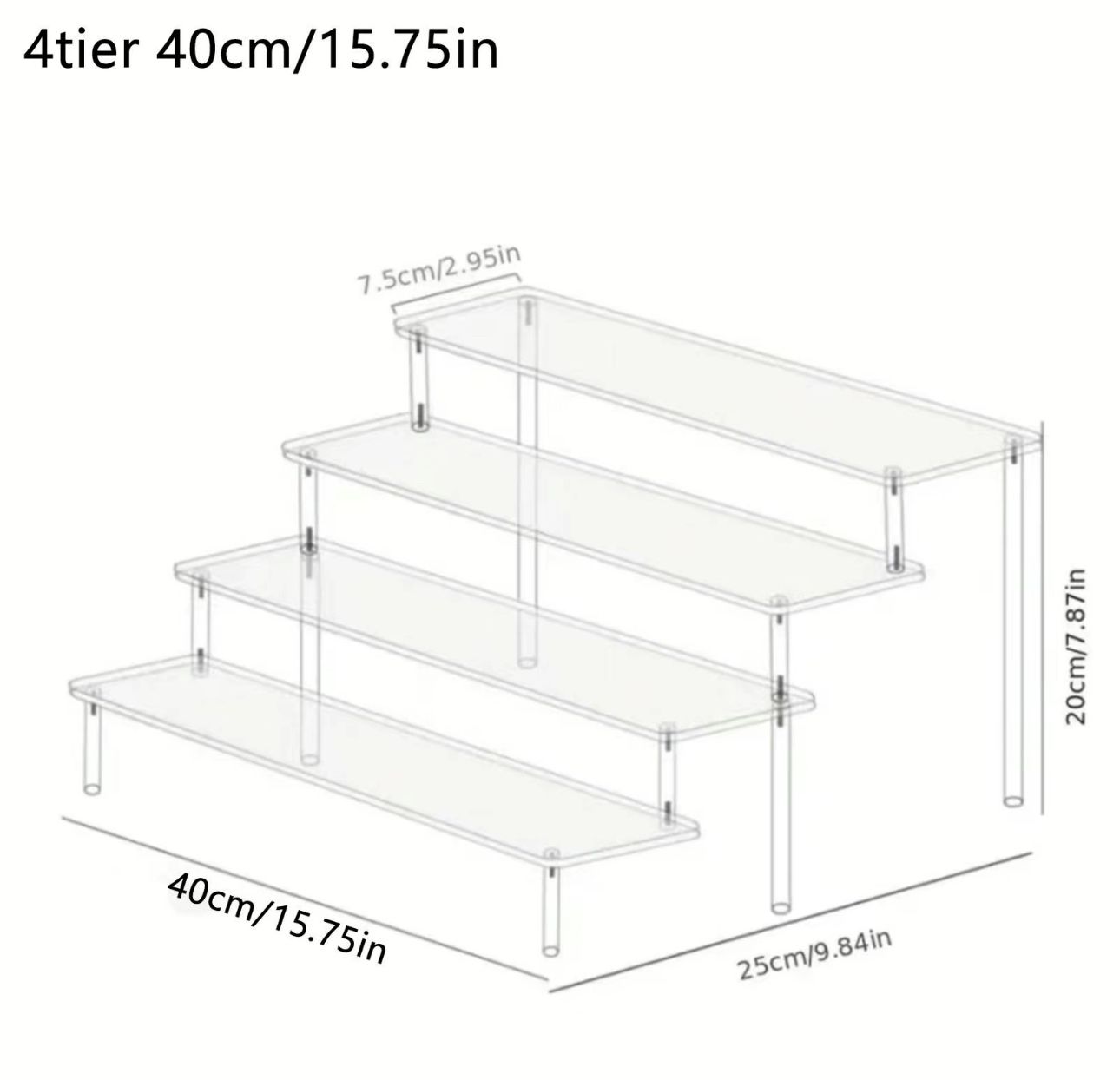 4 tier acrylic dessert cup Display stand clear