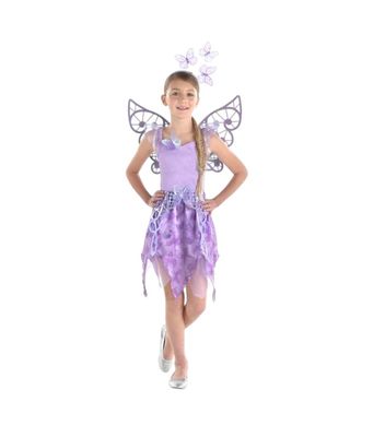 Shimmering Butterfly Costume with Dress, Wings &amp; Headband