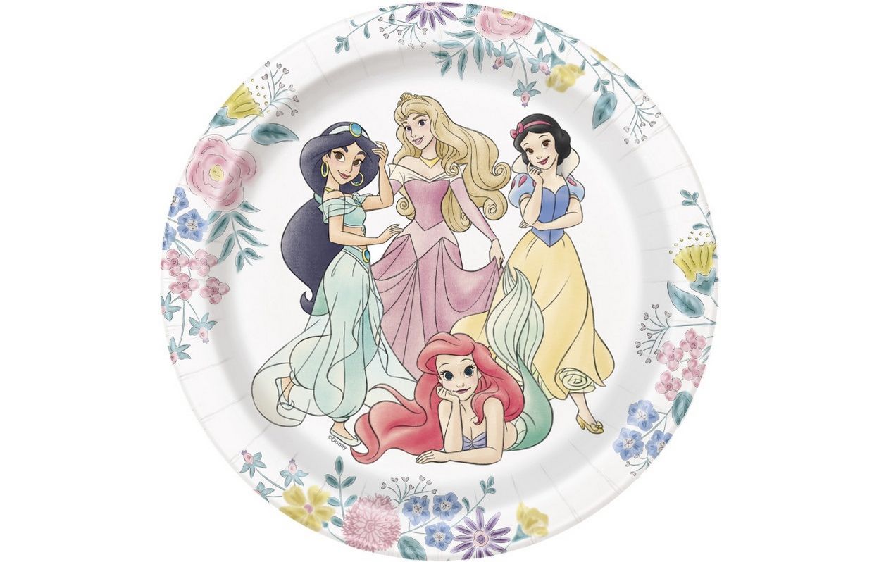 Disney Princesses 7" Round dessert  Plates 8ct