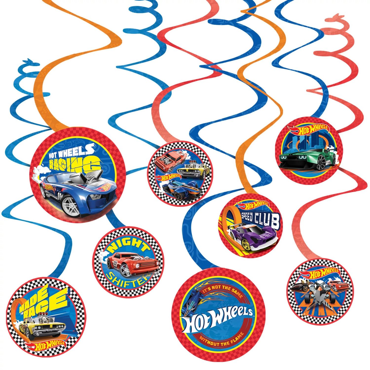 Hot Wheels Swirl Decorations, 12ct