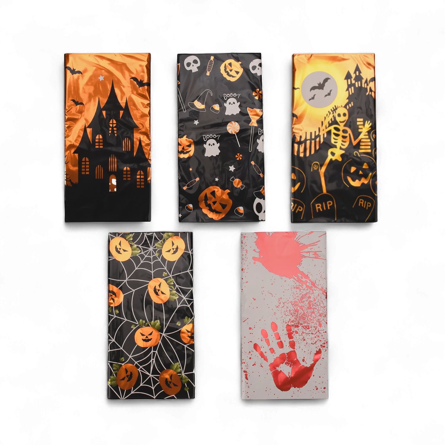 Halloween Foil Table Cover – 54" x 108", Assorted Designs (1 Pc)