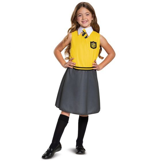 Hufflepuff Dress Classic Costume for Kids – Dress with Collar &amp; Neck Tie, Size: M