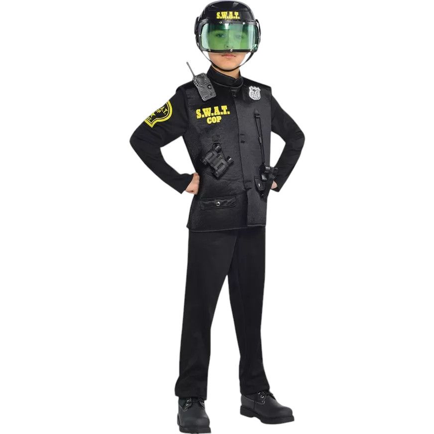 Kids' S.W.A.T. Cop Costume, SIZE CHECK: 3T-4T