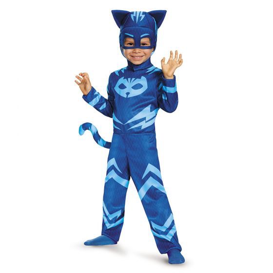 Catboy Classic Toddler Costume | PJ Masks Jumpsuit, Tail &amp; Headpiece, Size: S