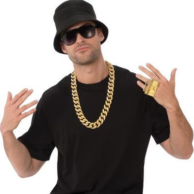 Old School Rapper Adult Costume Accessory Kit – 4 Pc