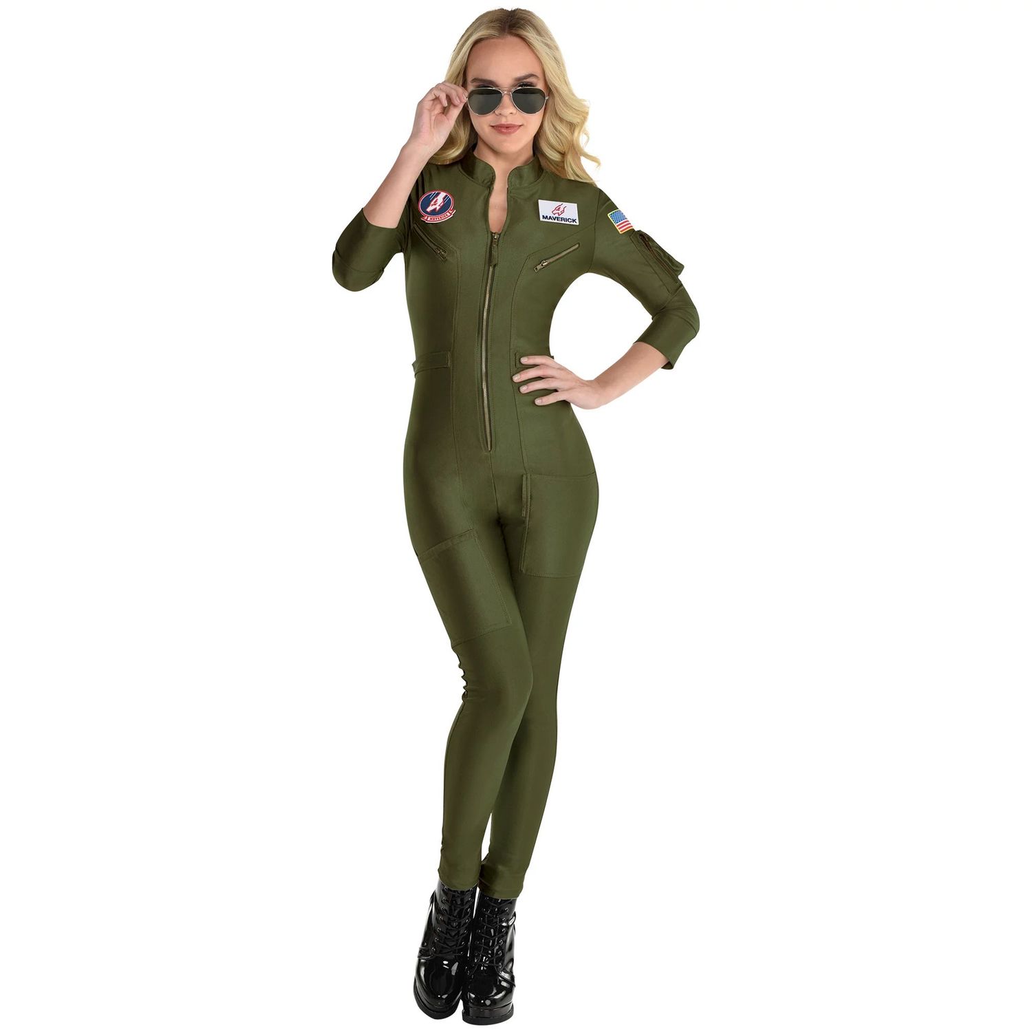Maverick Flight Suit Costume for Women - Top Gun 2, Sizes: S