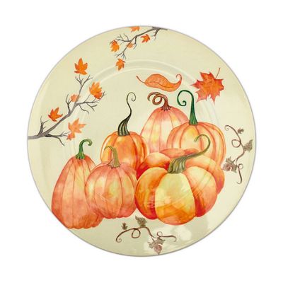 13" Fall season plastic  charger plate