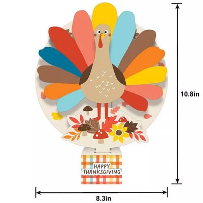 Pop-Up Happy Thanksgiving Turkey Cardstock Table Centerpiece, 8.3in x 10.8in