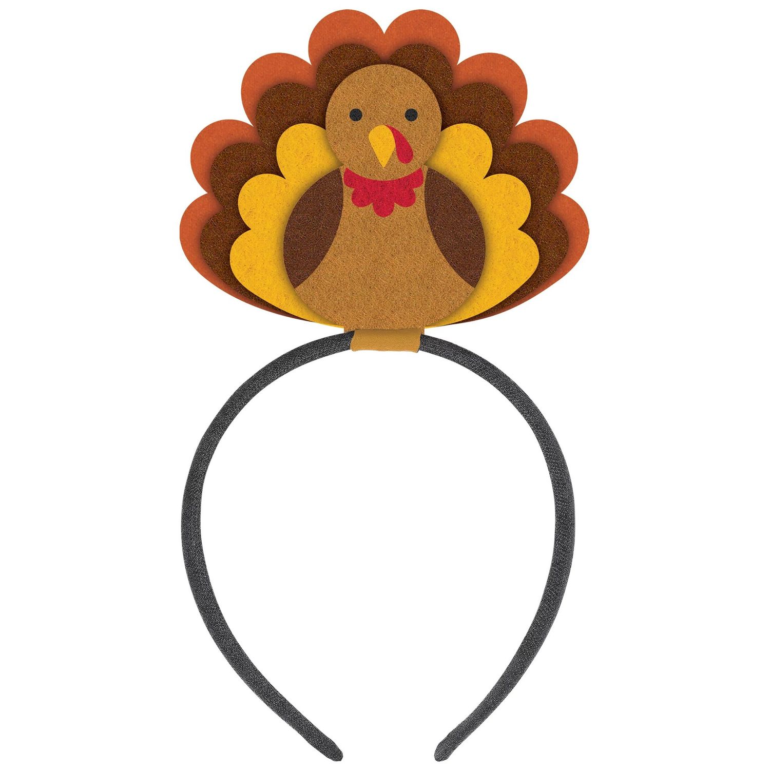 Thanksgiving Turkey Felt Headband, 5.3in x 10in