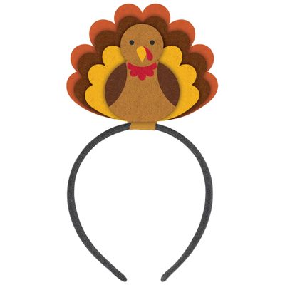 Thanksgiving Turkey Felt Headband, 5.3in x 10in