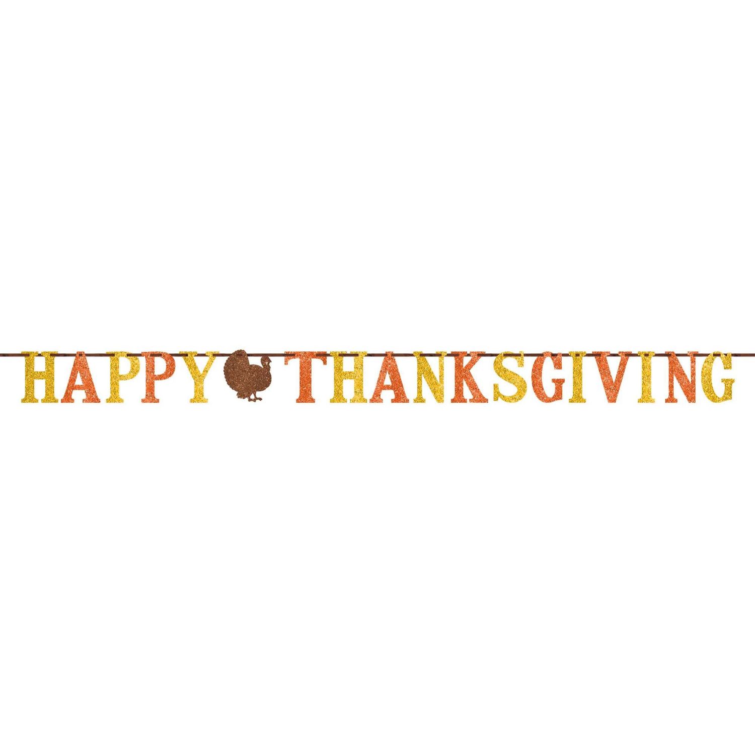 Glitter Happy Thanksgiving Letter Banner 12ft