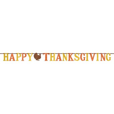 Glitter Happy Thanksgiving Letter Banner 12ft