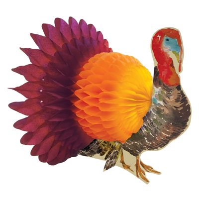 Traditional Thanksgiving Turkey Honeycomb Centerpiece 2ct 6inch