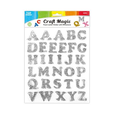 EVA letter sticker 1.5"  w/GLT+rhinestone