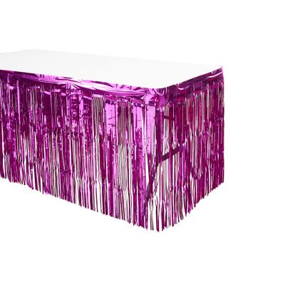 30"x14FT METALLIC FOIL FRINGE TABLE SKIRT, 1PC/PACK