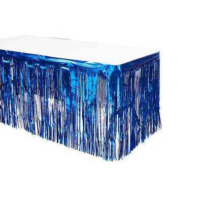 30"x14FT METALLIC FOIL FRINGE TABLE SKIRT, 1PC/PACK
