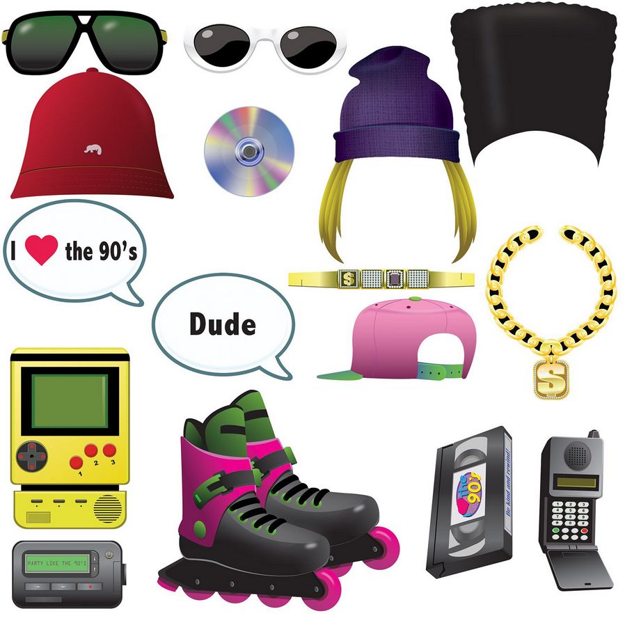 90's Photo Fun Signs – 16-Piece Set