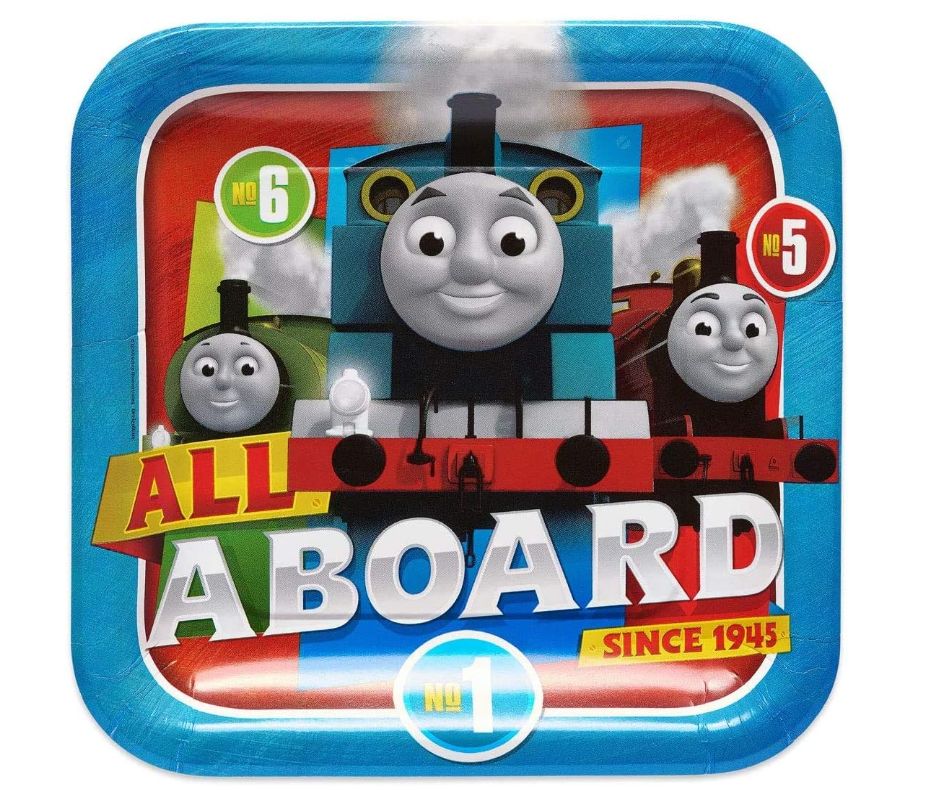 Thomas &amp; Friends 9" Paper Square Plates - 8ct