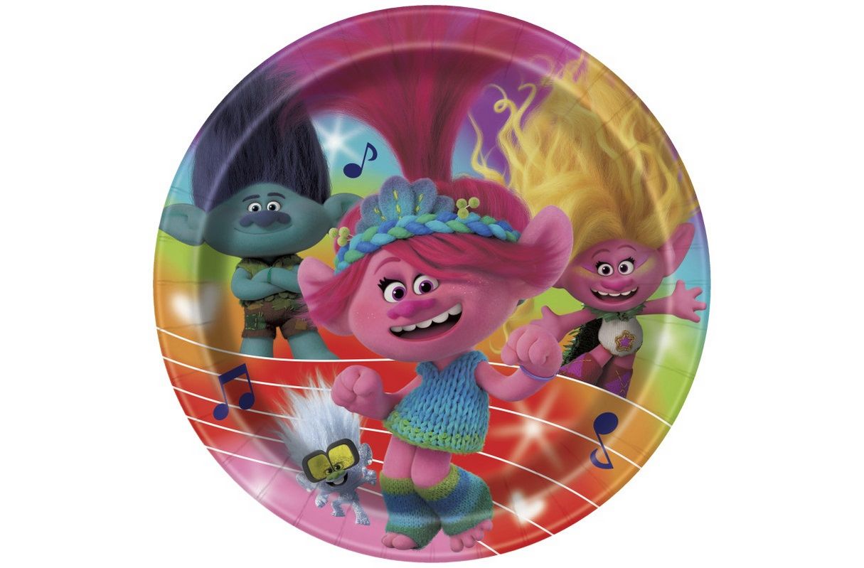 Trolls Round 7" Dessert Plates 8ct