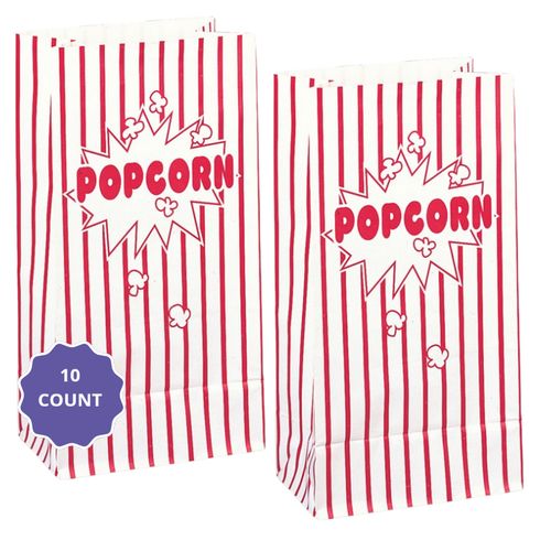 Popcorn Paper Party Bags 10ct