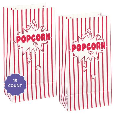 Popcorn Paper Party Bags 10ct