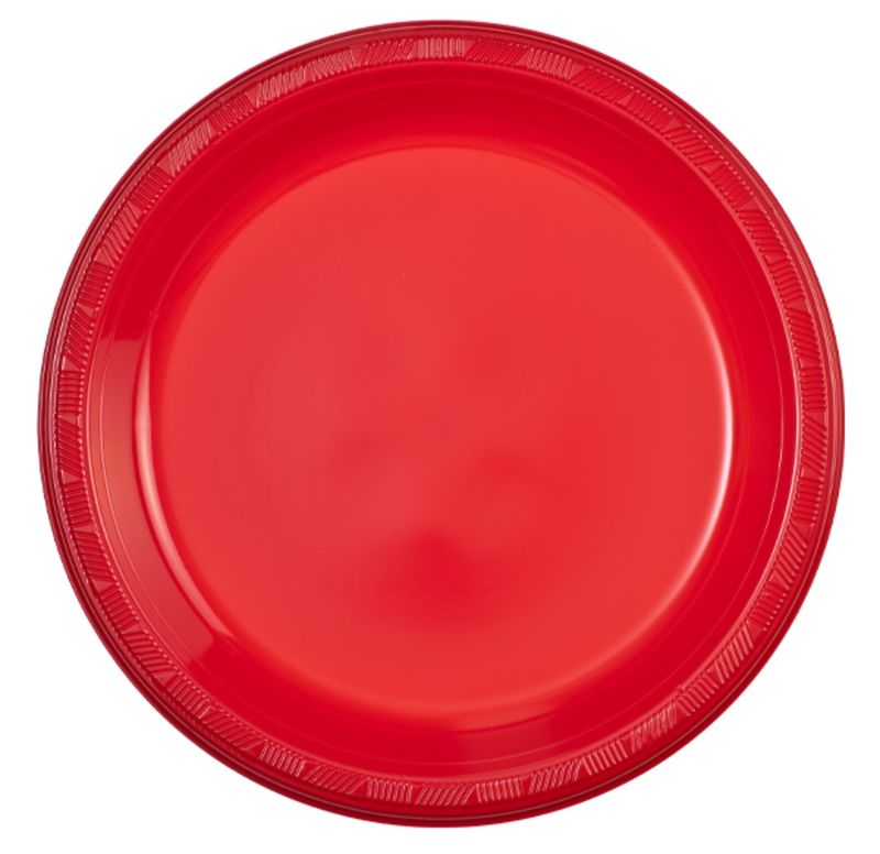 Red 10Inch Plastic Plates 50ct