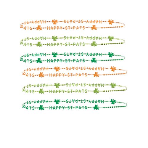 Happy St. Patrick's day Bead Necklaces – 6ct (32")