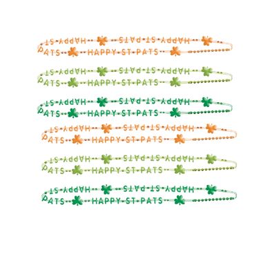 Happy St. Patrick's day Bead Necklaces – 6ct (32")