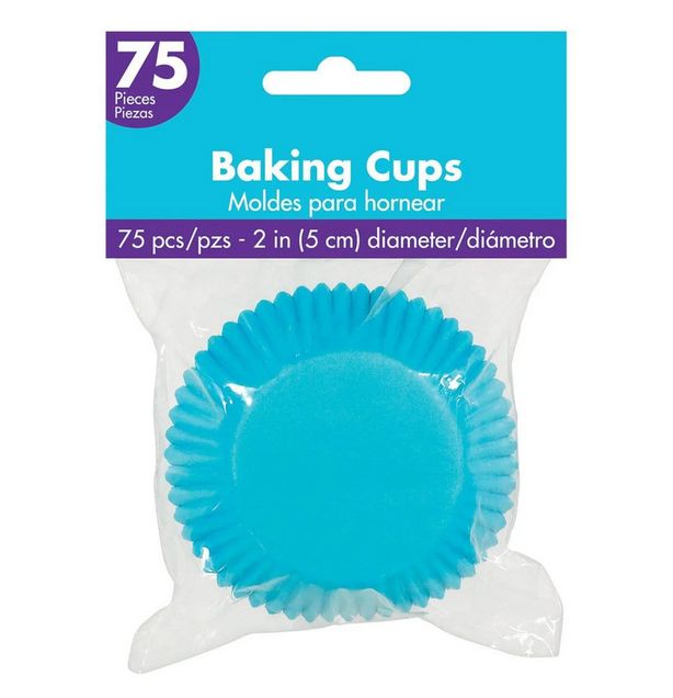 Cupcake Cases 75/pkg, Color: Caribbean-blue
